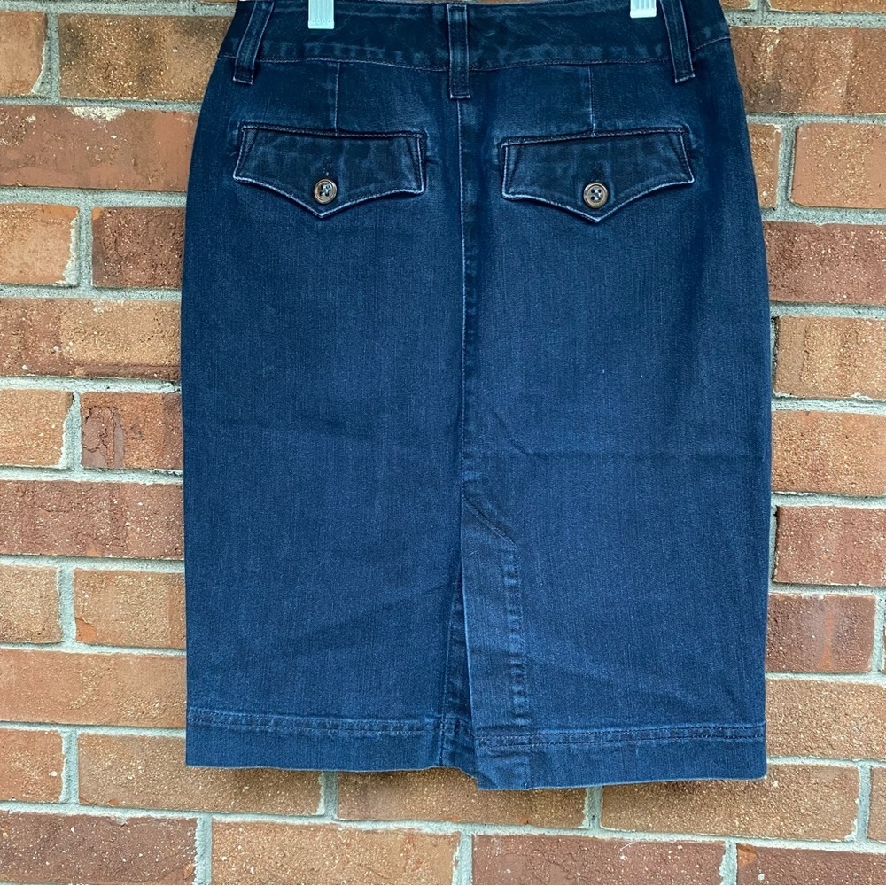 Red Engine Style Galaxie Denim Pencil Skirt Size 26